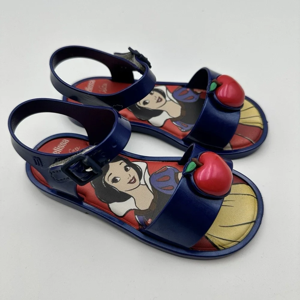 Mini Melissa Mar Disney Baby Sandals Red Glitter Snow White Jelly Girls Size 10